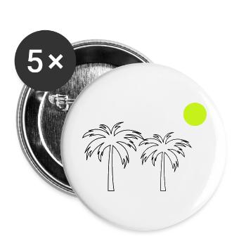 Palmiers - Lot de 5 grands badges (56 mm) - blanc - Devant