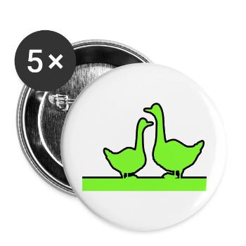 Gänse - Buttons groß 56 mm (5er Pack) - Weiß - Vorne