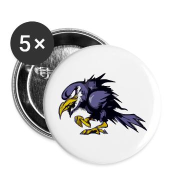 Guili le corbeau grognon - Lot de 5 grands badges (56 mm) - blanc - Devant