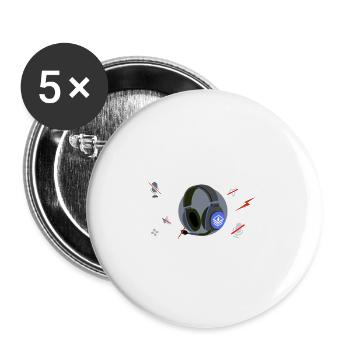 Mic On Eating Reminder Graphic - Buttons large 2.2''/56 mm (5-pack) - white - Front