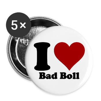 I Love Bad Boll - Buttons groß 56 mm (5er Pack) - Weiß - Vorne