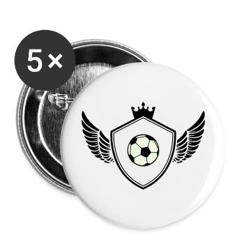 Armoiries de football - Lot de 5 grands badges (56 mm) - blanc - Devant