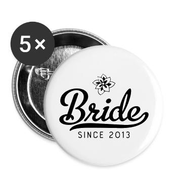 Bride since 2013 - Buttons large 2.2''/56 mm (5-pack) - white - Front