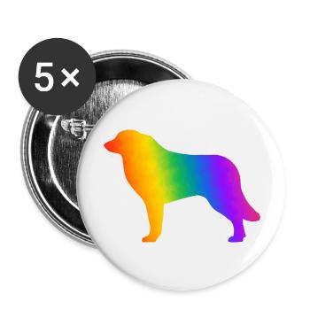 Pyrenäen-Sennenhund, vollständig anpassbar nach Wunsch - Buttons groß 56 mm (5er Pack) - Weiß - Vorne