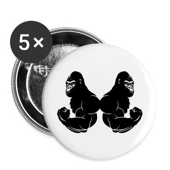 Gorillas Strong - Buttons large 2.2''/56 mm (5-pack) - white - Front