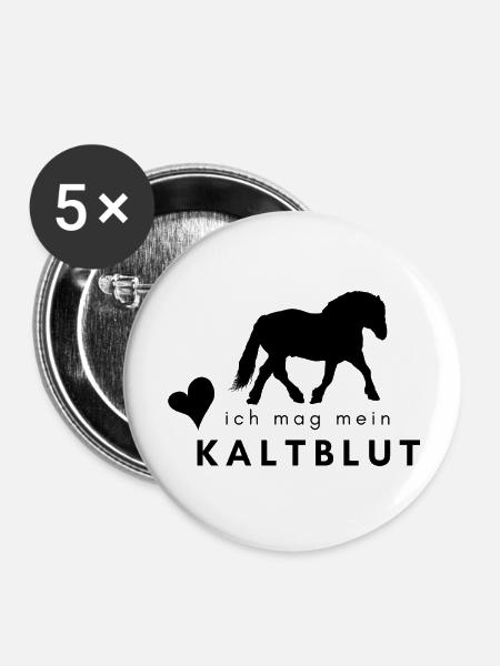 Kaltblut - Buttons groß 56 mm (5er Pack) - Weiß