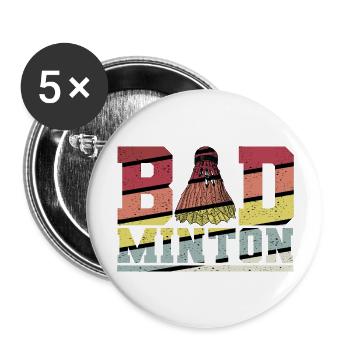 Badminton Player Sport Badminton I Gift - Buttons large 2.2''/56 mm (5-pack) - white - Front