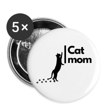 CAT mom cut - Buttons groß 56 mm (5er Pack) - Weiß - Vorne