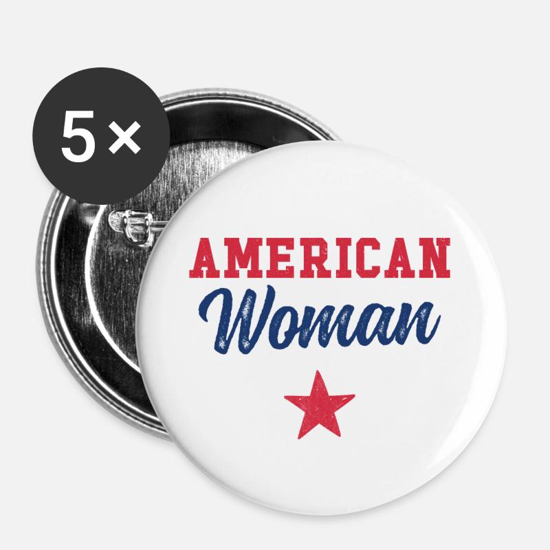 American Woman - Buttons large 2.2''/56 mm (5-pack) - white