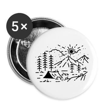 Camping Camping Nature - Buttons large 2.2''/56 mm (5-pack) - white - Front