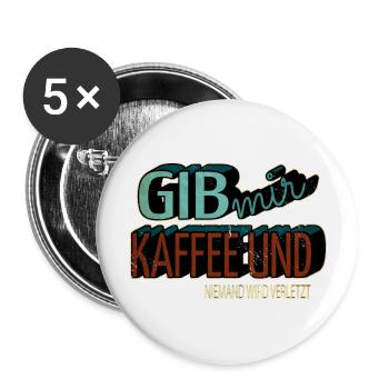 Funny Coffee Grounds Fun Coffee Pot Gift Idea - Buttons large 2.2''/56 mm (5-pack) - white - Front
