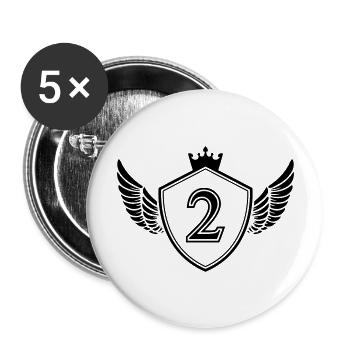 wappen 2 - Buttons groß 56 mm (5er Pack) - Weiß - Vorne