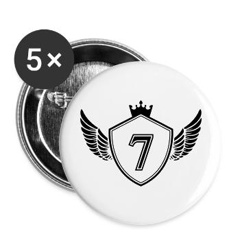 Armoiries 7 - Lot de 5 grands badges (56 mm) - blanc - Devant
