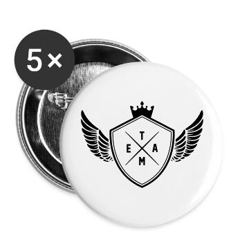 wappen team - Buttons groß 56 mm (5er Pack) - Weiß - Vorne