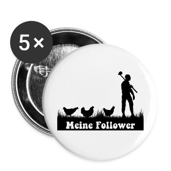 Landwirt Bauer Farmer - Buttons groß 56 mm (5er Pack) - Weiß - Vorne