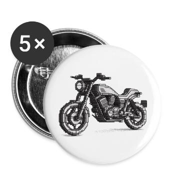 Motorcycling is a feast for every biker - Buttons large 2.2''/56 mm (5-pack) - white - Front
