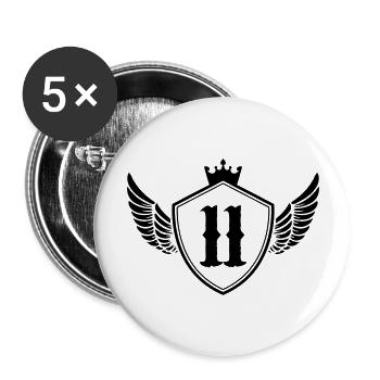 Armoiries 11 - Lot de 5 grands badges (56 mm) - blanc - Devant