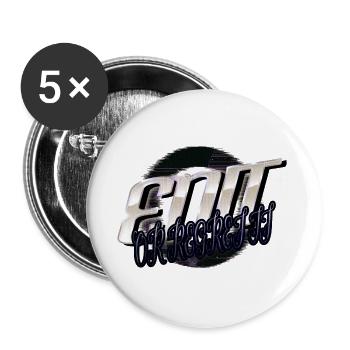 cups statement birthday book author bday write - Buttons groß 56 mm (5er Pack) - Weiß - Vorne