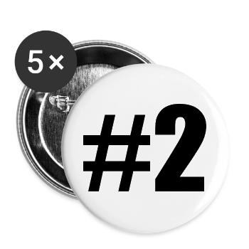 #2 - Buttons groß 56 mm (5er Pack) - Weiß - Vorne