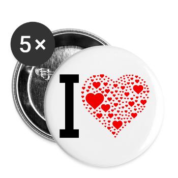 i love design 2 - Buttons large 2.2''/56 mm (5-pack) - white - Front