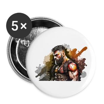 MMA - Buttons groß 56 mm (5er Pack) - Weiß - Vorne