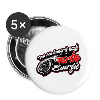 Schwarze Brennstoffflamme Turbo - Buttons groß 56 mm (5er Pack) - Weiß - Vorne