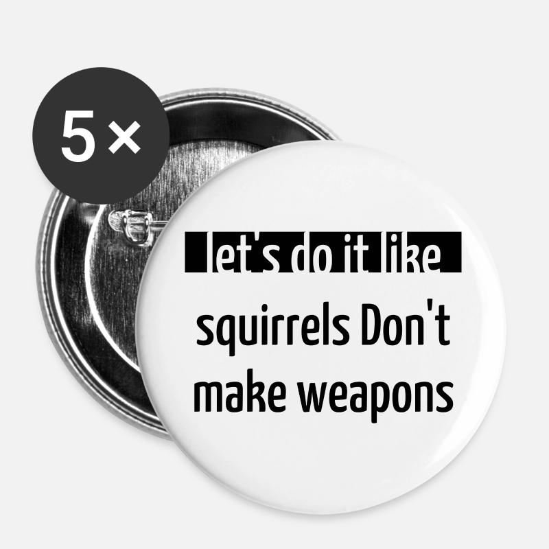 present humor peace symbol statement anti war - Buttons large 2.2''/56 mm (5-pack) - white