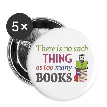 Lire Zebra, il n’y a pas trop de livres - Lot de 5 grands badges (56 mm) - blanc - Devant