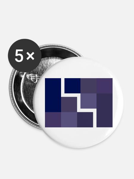 Geometrisch - Buttons groß 56 mm (5er Pack) - Weiß