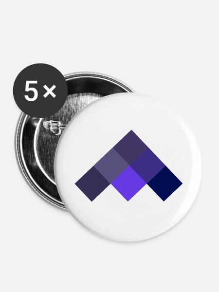 Geometrisch - Buttons groß 56 mm (5er Pack) - Weiß
