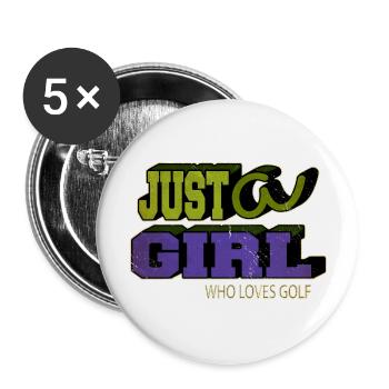 golfcoachgifts fun gift putter golfgift golfduvet - Buttons groß 56 mm (5er Pack) - Weiß - Vorne