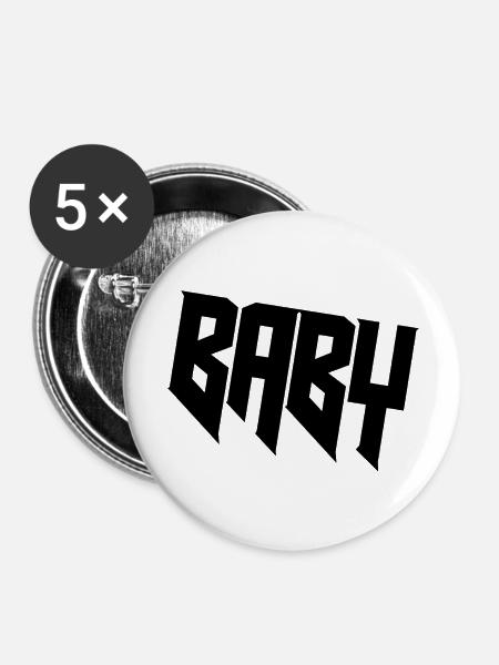 BABY - Buttons groß 56 mm (5er Pack) - Weiß