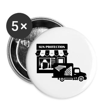Sonnenschutz-Shop mit LKW-Lieferung - Buttons groß 56 mm (5er Pack) - Weiß - Vorne