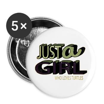 Super anniversaire vert tortue tribale terre - Lot de 5 grands badges (56 mm) - blanc - Devant