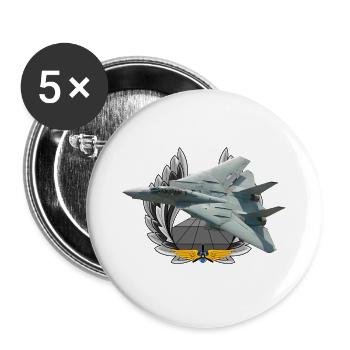 F-14 Tomcat - Buttons groß 56 mm (5er Pack) - Weiß - Vorne