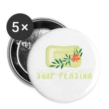 Soap-perstar – A Celebrity Bar Of Soap Soapmaking - Buttons large 2.2''/56 mm (5-pack) - white - Front