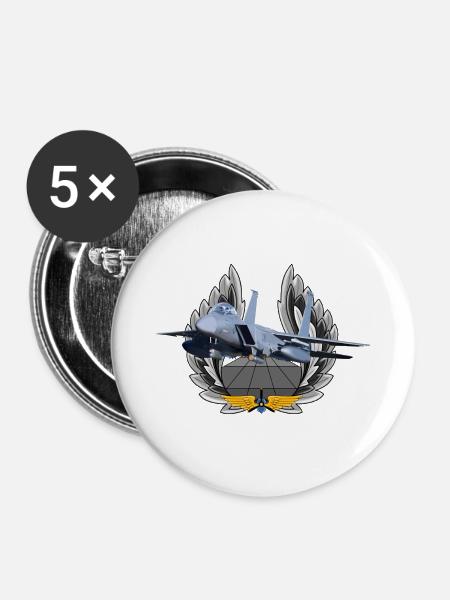 F-15 Eagle - Buttons groß 56 mm (5er Pack) - Weiß