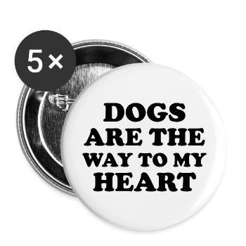 Dog Hund - Buttons large 2.2''/56 mm (5-pack) - white - Front