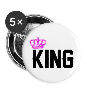 king - Buttons groß 56 mm (5er Pack) - Weiß - Vorne