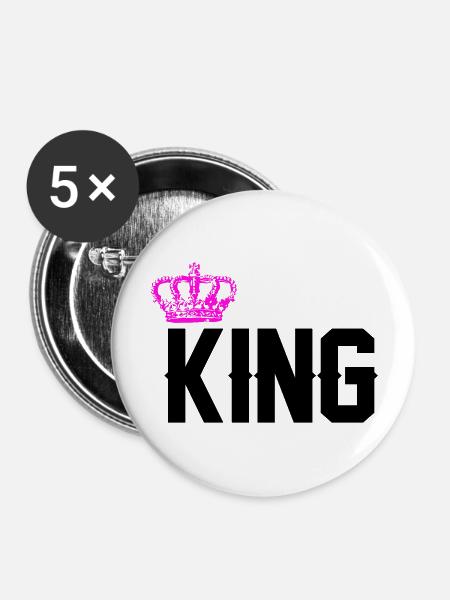 king - Buttons groß 56 mm (5er Pack) - Weiß