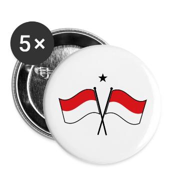 Fußball Soccer - Buttons groß 56 mm (5er Pack) - Weiß - Vorne