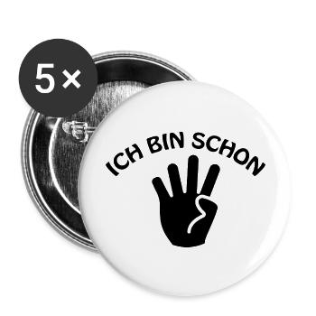 Fußball Soccer - Buttons groß 56 mm (5er Pack) - Weiß - Vorne