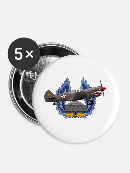 P-40 - Buttons groß 56 mm (5er Pack) - Weiß