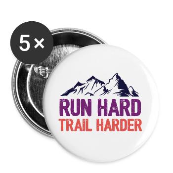 Courez fort. Trail plus difficile. - Lot de 5 grands badges (56 mm) - blanc - Devant