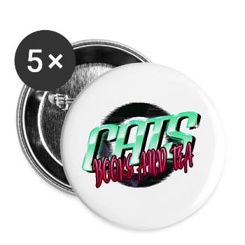 aw chat persan cadeau saint-valentin j’adore les chats - Lot de 5 grands badges (56 mm) - blanc - Devant