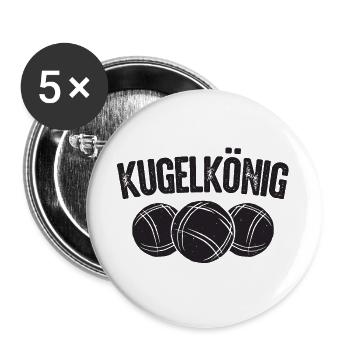 Boule König King Kugeln für Bouler Boccia Spiel - Buttons groß 56 mm (5er Pack) - Weiß - Vorne