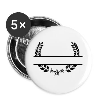 Laurel wreath under three stars - Buttons large 2.2''/56 mm (5-pack) - white - Front
