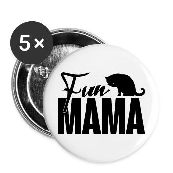 Mother's Day cute cat mother - fun mama - Buttons large 2.2''/56 mm (5-pack) - white - Front