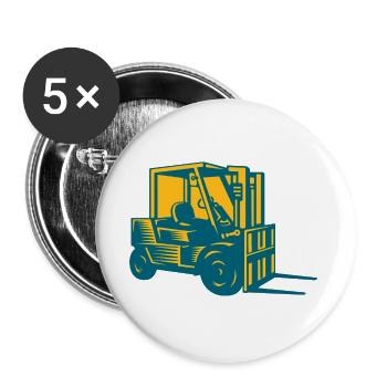 Do You Even Lift Bro? Forklift Driver - Buttons large 2.2''/56 mm (5-pack) - white - Front