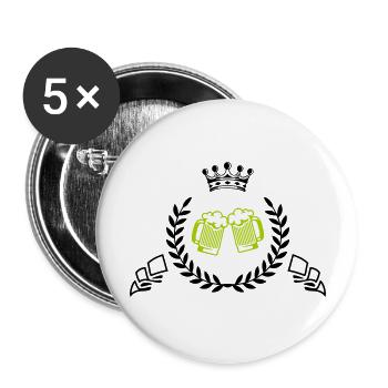 bier wappen - Buttons groß 56 mm (5er Pack) - Weiß - Vorne